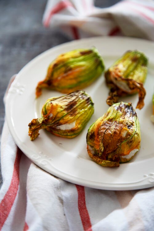 Fiori di zucca in friggitrice ad aria